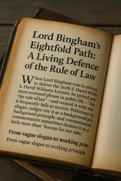 Lord Bingham’s Eightfold Path Lord Bingham’s Eightfold Path