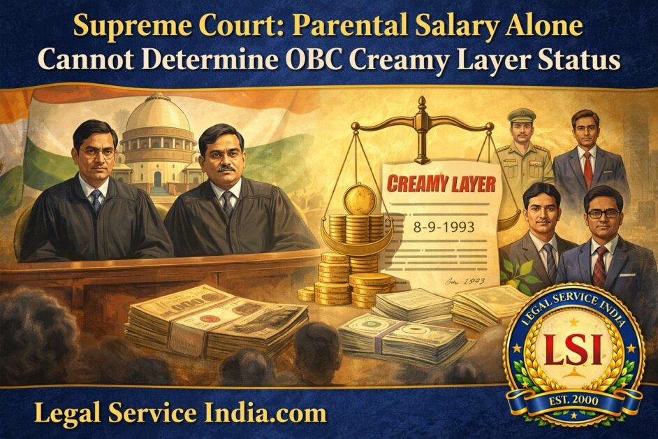 Supreme Court: Parental Salary Alone Cannot Decide OBC Creamy Layer Status