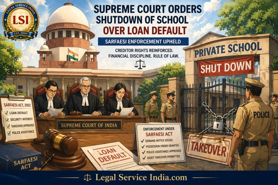Supreme Court Orders School Shutdown Under SARFAESI: Landmark Ruling on Loan Default