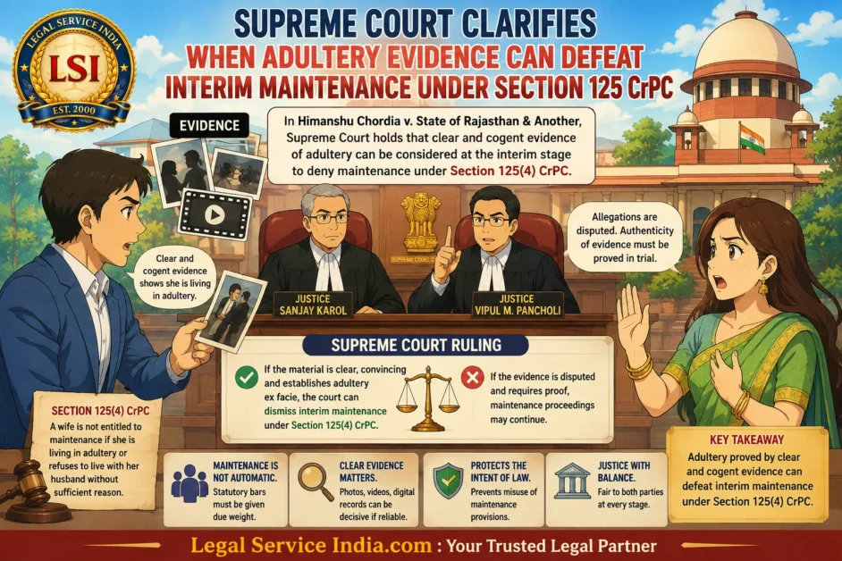 Section 125(4) CrPC adultery interim maintenance
