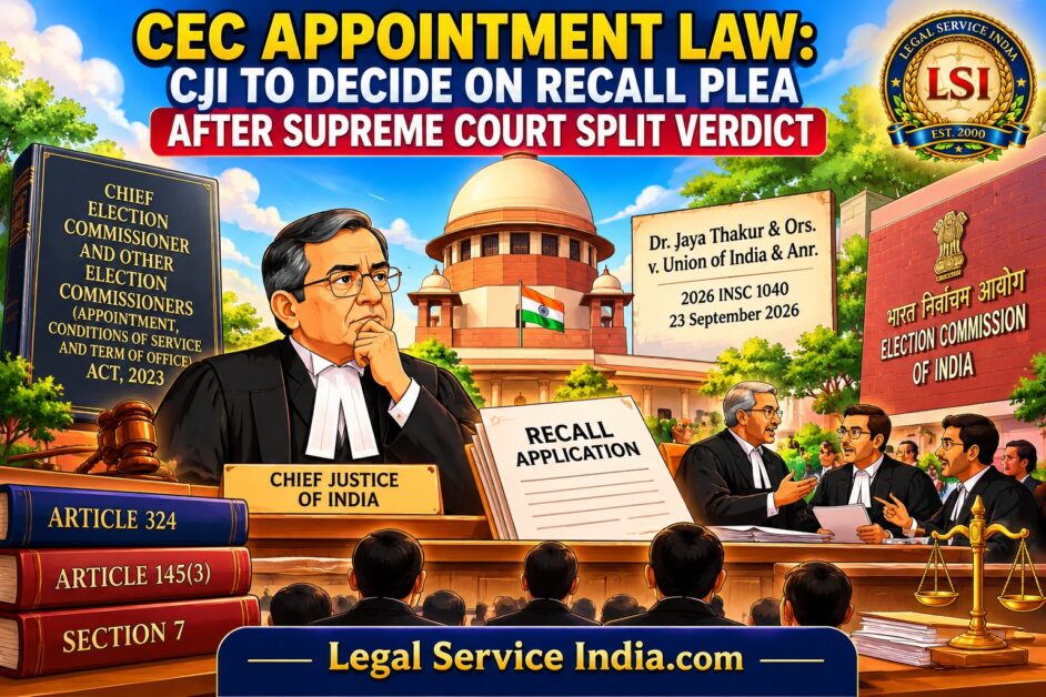 CEC Appointment Law: CJI to Decide on Recall Plea After Supreme Court Split Verdict